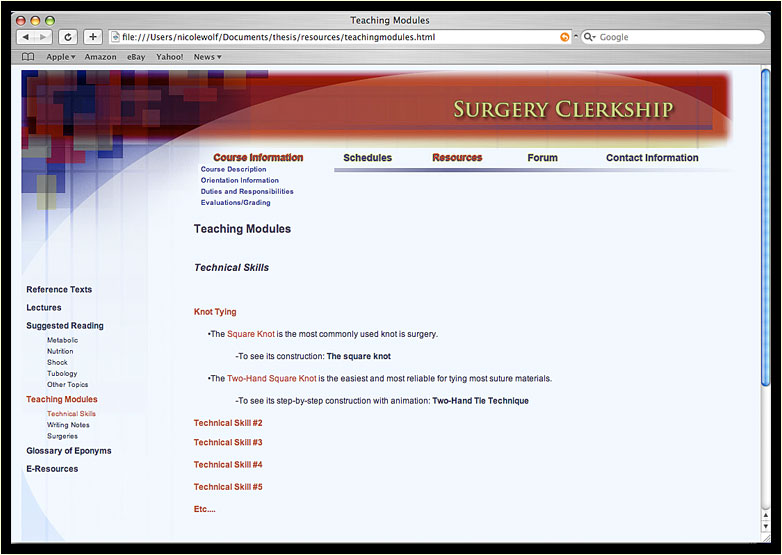 Surgery Clerkship Website 2 (Nicole Wolf)